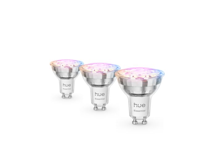 Nahaufnahme der Vorderseite von Essential GU10 – Smarter Spot – 345 lm – 4,7 W – 3er-Pack