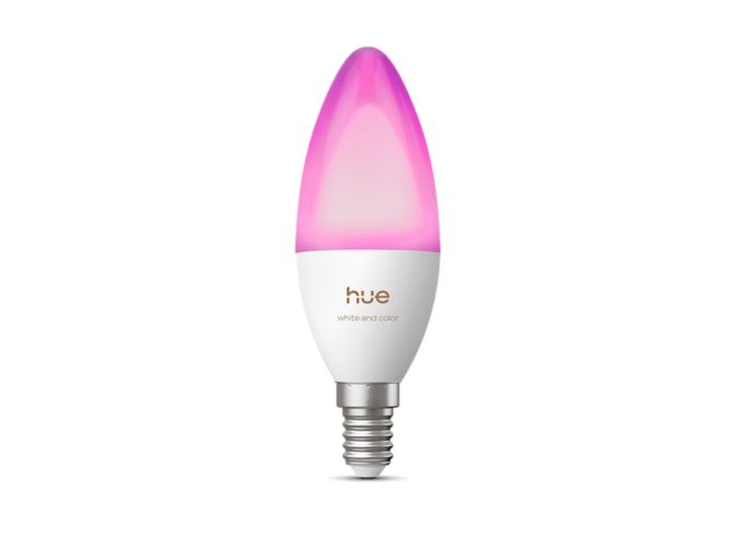 Nahaufnahme der Vorderseite von B39 Kerze – Smarte E14 LED-Lampe