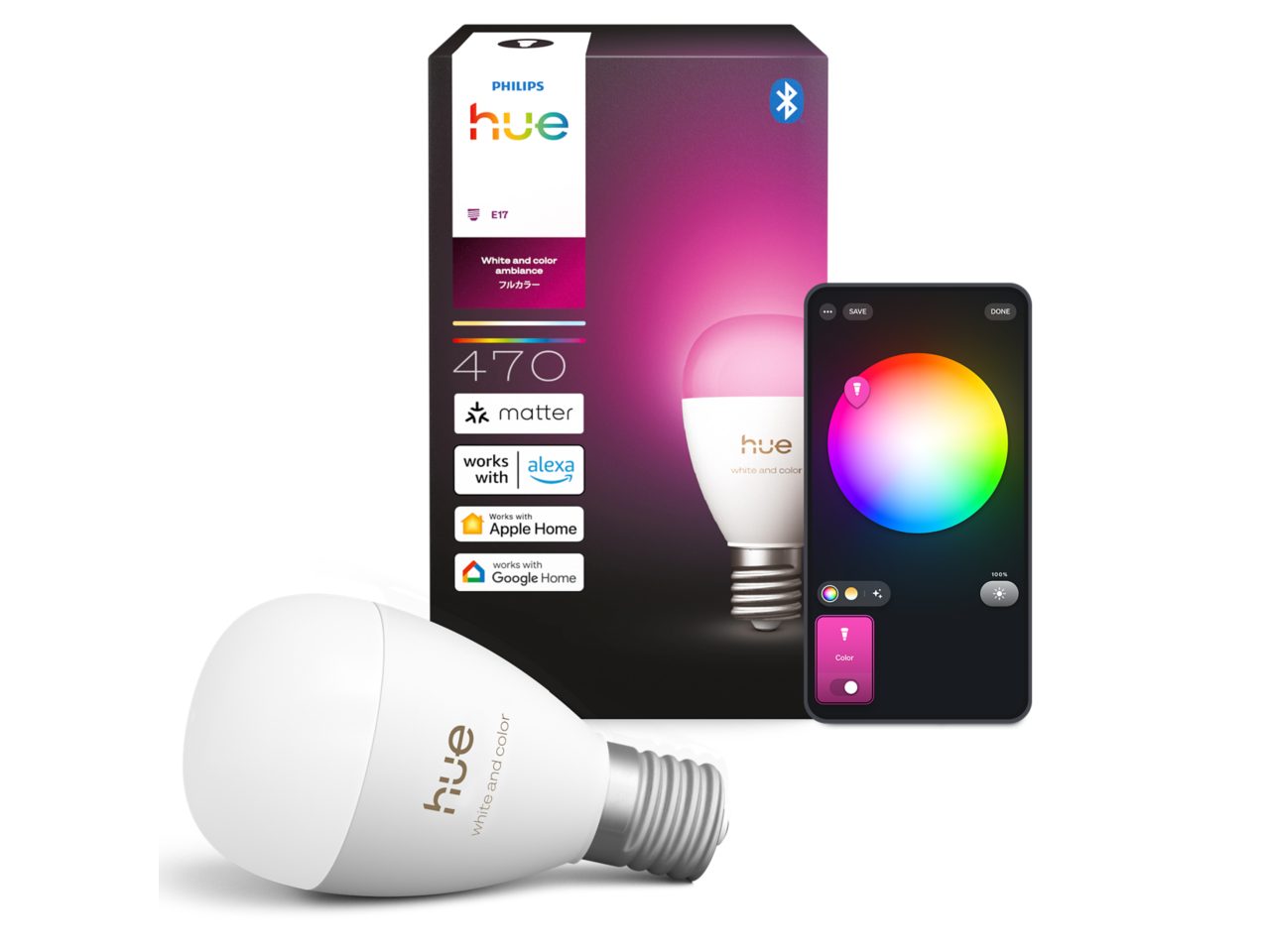 B39 E17口金 フルカラー電球 | Philips Hue JP