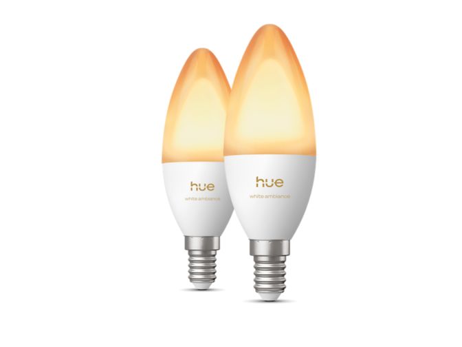 Nahaufnahme der Vorderseite von B39 Kerze – Smarte E14 LED-Lampe