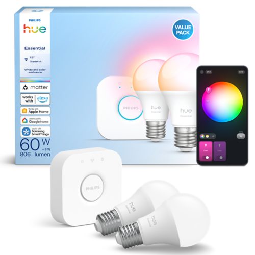 Hue White & Color Ambiance Basis Starter-Set: 2 smarte Lampen E27