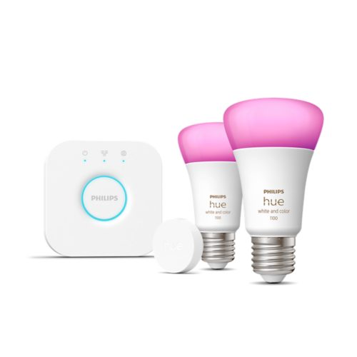 Hue White and Colour Ambiance Starter kit: 2 E27 smart bulbs (1100
