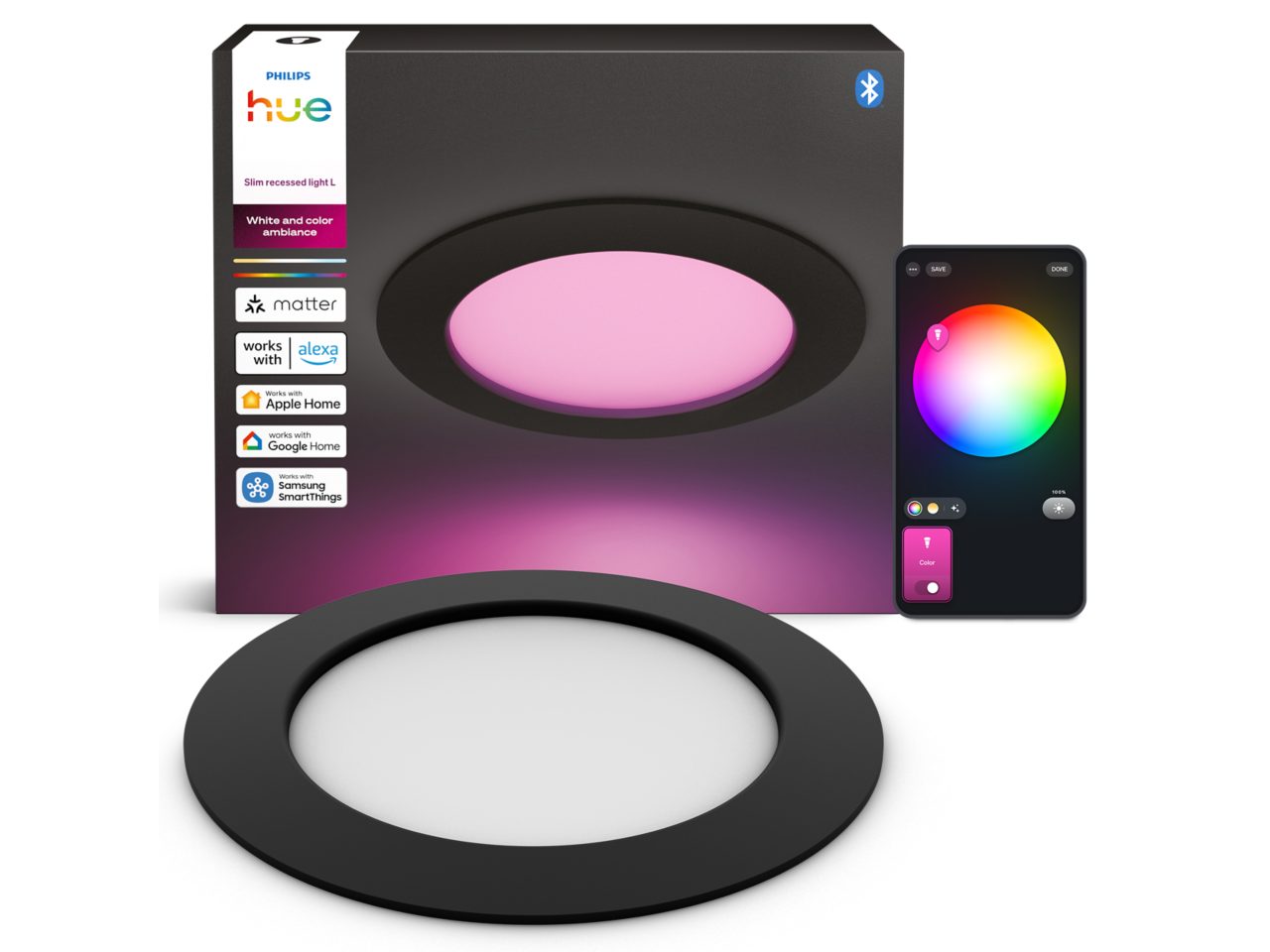 K2 SPOT LITE 147 × K2 HUE M Hue White and Color Ambiance Empotrable fino 170mm | Philips Hue ES