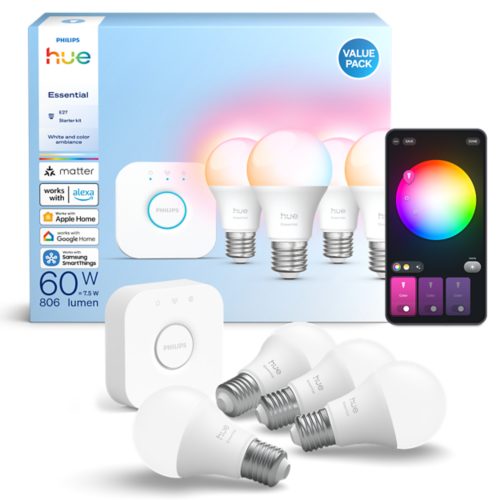 Hue White and color ambiance Essential starter kit: 4 E27 smart