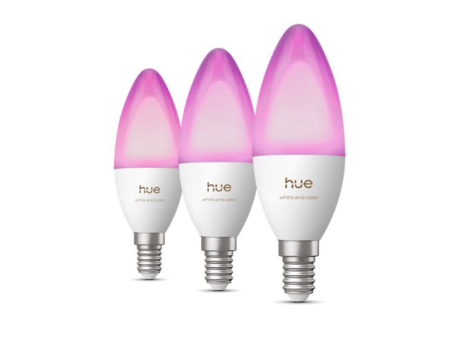 Nahaufnahme der Vorderseite von B39 Kerze – Smarte E14 LED-Lampe