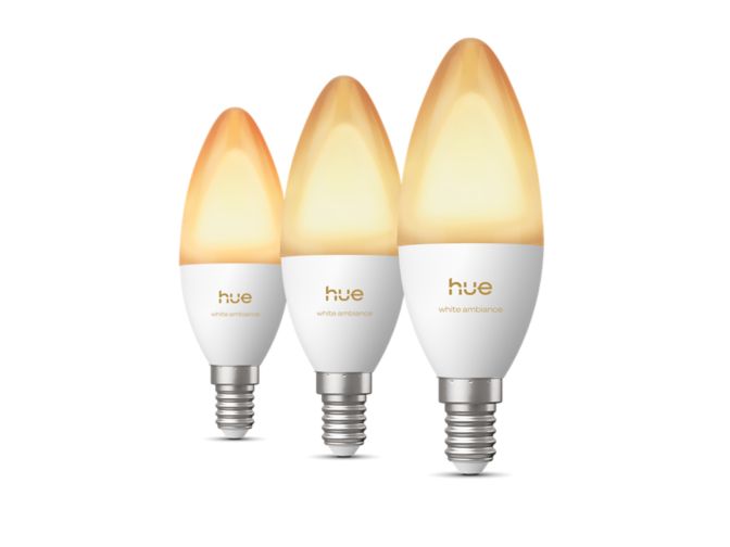 Nahaufnahme der Vorderseite von B39 Kerze – Smarte E14 LED-Lampe