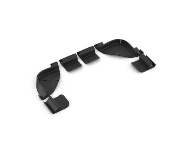 Nahaufnahme der Vorderseite von Philips Hue Play Gradient Lightstrip Pro Halterungen