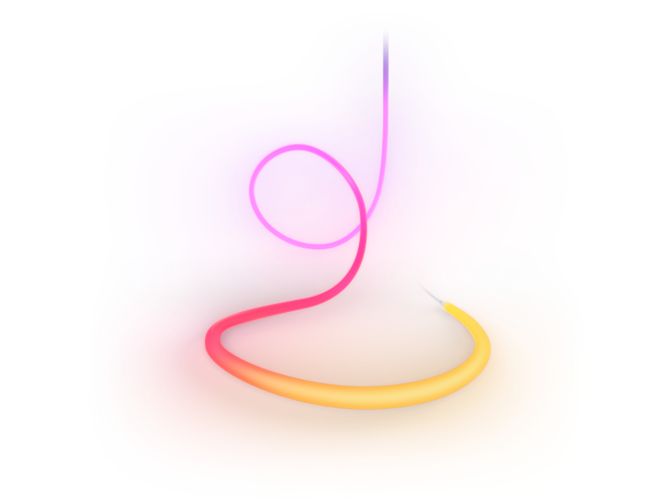 Nahaufnahme der Vorderseite von Philips Hue Liane 360° Lichtschlauch mit 3 m Länge, inklusive Gewicht