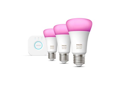 Hue White & Color Ambiance Starter-Set: 3 smarte Lampen E27 (1100)