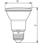 Dimension Drawing (with table) - MAS LEDspot VLE D 6-50W 930 PAR20 40D