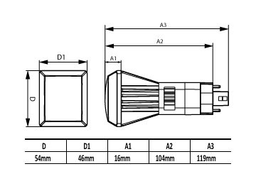 Dimension Drawing (with table) - 8PL-C/T/COR/26V-3CCT/MF10/P/20/1