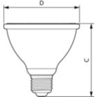  Single Contact Medium Screw PAR 3.75 inch/95mm Short Clear
