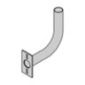 Steel Bracket, Right Angle, Single, 12"L x 13"H, 4" Square Pole