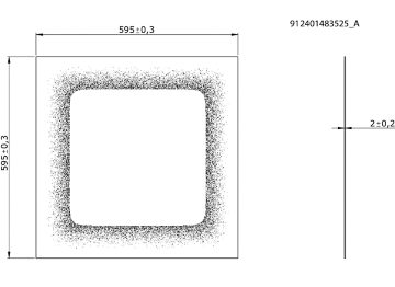 Dimension Drawing (without table) - RC159Z Deco Square W60L60 (5pcs)