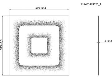 Dimension Drawing (without table) - RC159Z Deco Double Square W60L60 (5pcs)