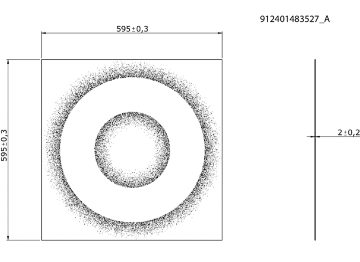 Dimension Drawing (without table) - RC159Z Deco Double Circle W60L60 (5pcs)