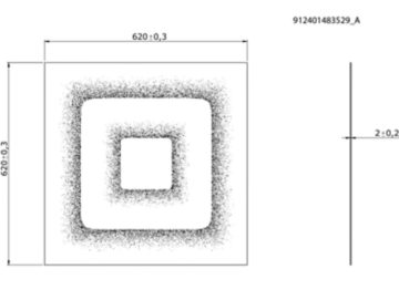 Dimension Drawing (without table) - RC159Z Deco Double Square W62L62