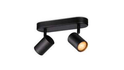Smart LED Slimme spot x2, GU10, 690 lm, zwart
