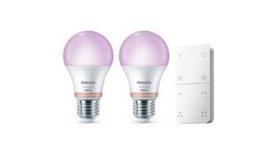 Smart LED Slimme LED RGB-lamp, A60 met afstandsbed., E27-fitting, 806 lm, 2-pack