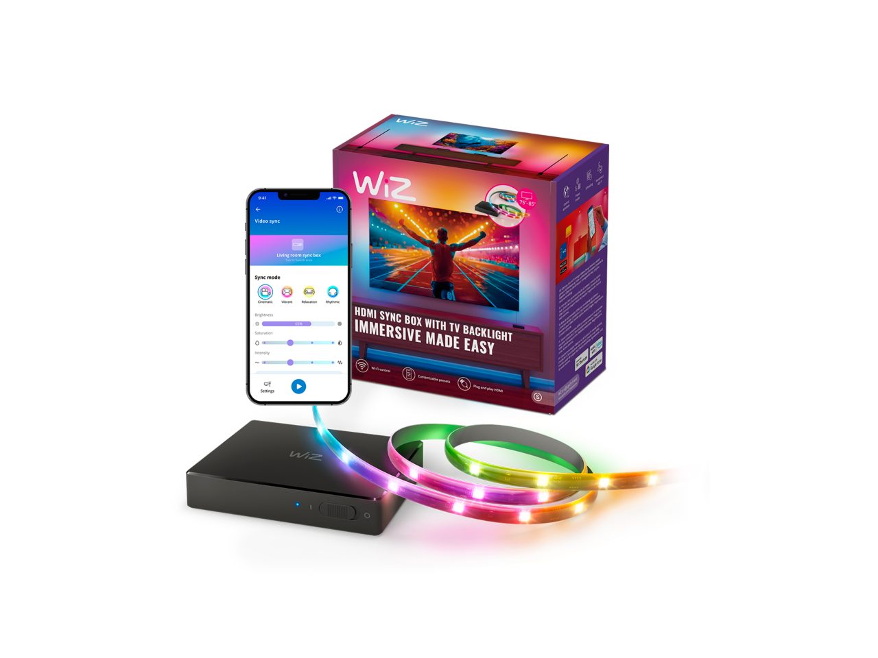 Bandă luminoasă HDMI Sync Box pentru iluminatul fundalului TV