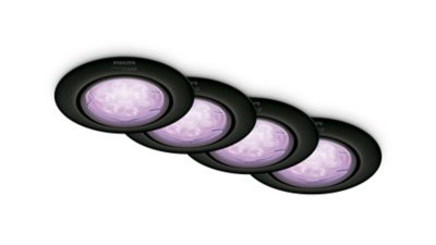 Smart LED Sada Smart LED GU10, kompletní spektrum, nast. bílá, černá, 4 ks v bal.
