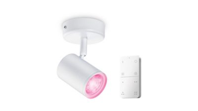 Smart LED Slimme spot x1 met afstandsbediening, GU10, 345 lm, wit