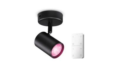 Smart LED Slimme spot x1 met afstandsbediening, GU10, 345 lm, zwart