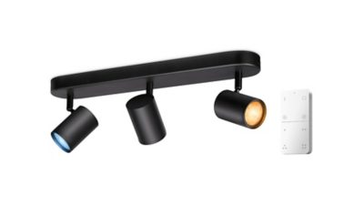 Smart LED Slimme spot x3 met afstandsbediening, GU10, 1035 lm, zwart