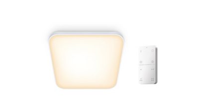 Smart LED Taklampe med fjernkontroll, 1800 lm, justerbart hvitt lys, kvadratisk