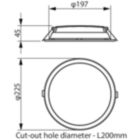 Dimension Drawing (without table) - DN065B G3 LDNR LED20/840 19.5W D200 RD
