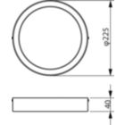 Dimension Drawing (without table) - DN065C G3 LDNR LED20/840 19.5W D225 RD
