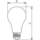 Dimension Drawing (with table) - MAS LEDBulbND5.2-75W E27 830A70 CLG UE