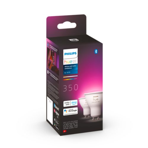 Fonctionne avec Alexa Philips Hue Pack de 2 ampoules connectées White ambiance GU10 