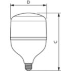 Dimension Drawing (with table) - TForce Core HB 50W E27 865 WV G3
