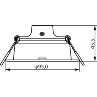 Dimension Drawing (without table) - 59441 MESON 080 3.5W 40K WH recessed TR