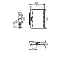 Dimension Drawing (without table) - BVP172 LED43/CW 50W WB GREY CE