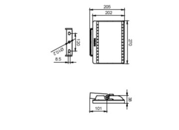 Dimension Drawing (without table) - BVP172 LED43/NW 50W WB GREY CE