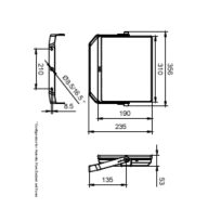 Dimension Drawing (without table) - BVP174 LED112/NW 100W WB GREY L1000