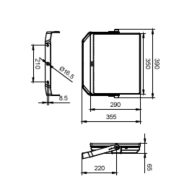 Dimension Drawing (without table) - BVP176 LED220/WW 200W WB GREY L1000
