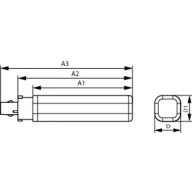 Dimension Drawing (with table) - CorePro LED PLC 8.5W 830 2P G24d-3