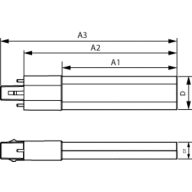 Dimension Drawing (with table) - CorePro LED PLS 3.5W 830 2P G23