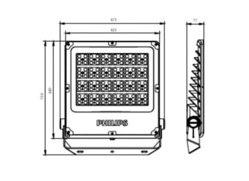 Dimension Drawing (without table) - BVP252 LED440/830 300W SWB PSU