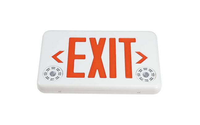 Bodine Family A Combo Exit Sign with Emergency Lights