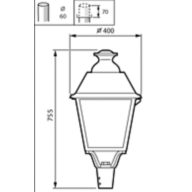 Dimension Drawing (without table) - BDP651 LW LED50/830 II DM50 MK-BK PCC BA