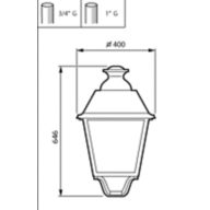 Dimension Drawing (without table) - BDP651 LED50/830 II DM50 MK-BK PCC BALL