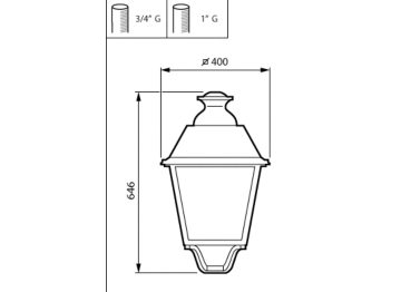 Dimension Drawing (without table) - BDP651 LED50/830 II DM50 MK-BK PCC BALL