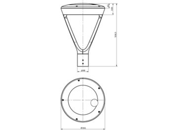 Dimension Drawing (without table) - BDS300 LED60/730-1P DM16P 60P