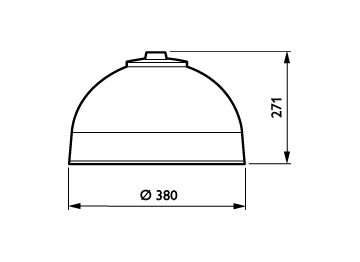 Dimension Drawing (without table) - BDS961 LED40/830 II DM32 9005 CLOSRTB 10
