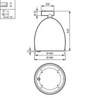  CitySwan LED gen3 - LED module 7000 lm - 830 warm white - Safety class II - Metronomis distribution medium - Flat glass - Opal - Cable 10 m without plug