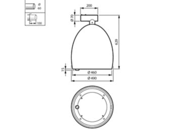  CitySwan LED gen3 - LED module 7000 lm - 830 warm white - Safety class II - Metronomis distribution medium - Flat glass - Opal - Cable 10 m without plug